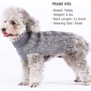 NWT Size 2X Gray Cableknit Dog Sweater w/ Gold Accents